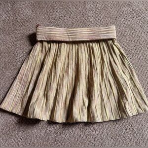 Torn by Ronny Kobo Beige Striped A-Line Skirt